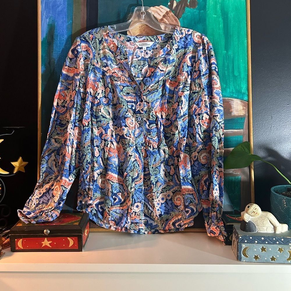 Northern Reflections Multicolor Patterned Blouse - Picture 2 of 14
